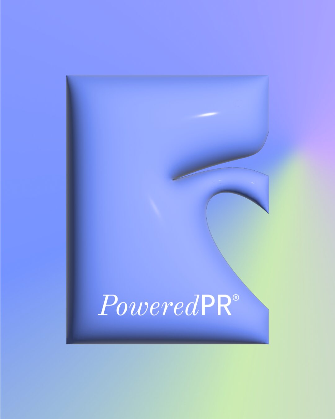 3D blue numeral five with a curved cutout, featuring the 'PoweredPR' text at the bottom against a pastel gradient background.